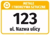 Sticker for Bin – Metals and Plastics, with Street Name and House Number