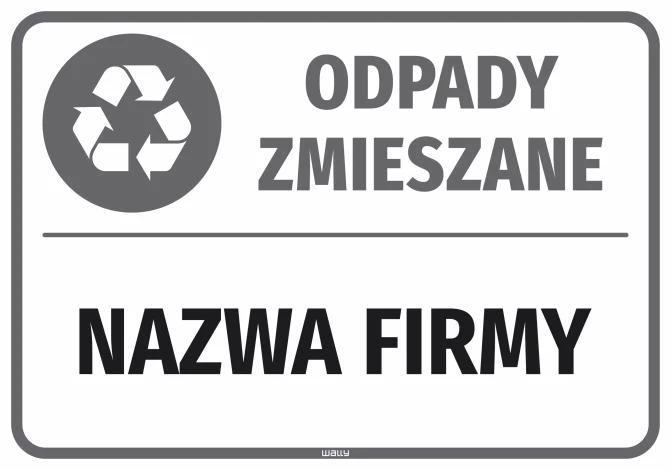 Sticker for Bin – Mixed waste, with Company Name
