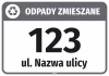 Sticker for Bin – Mixed waste, with Street Name and House Number