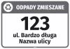 Sticker for Bin – Mixed waste, with Street Name and House Number