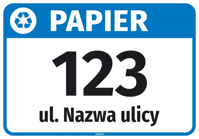 Sticker for Bin – Paper, with Street Name and House Number