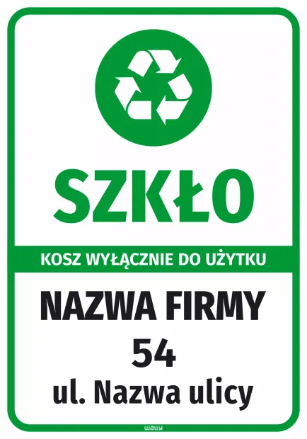 Sticker for Bin – Paper for Exclusive Use, Company Name and Address
