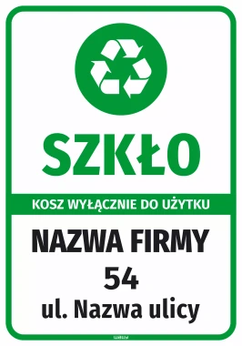 Sticker for Bin – Paper for Exclusive Use, Company Name and Address