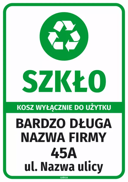 Sticker for Bin – Paper for Exclusive Use, Company Name and Address