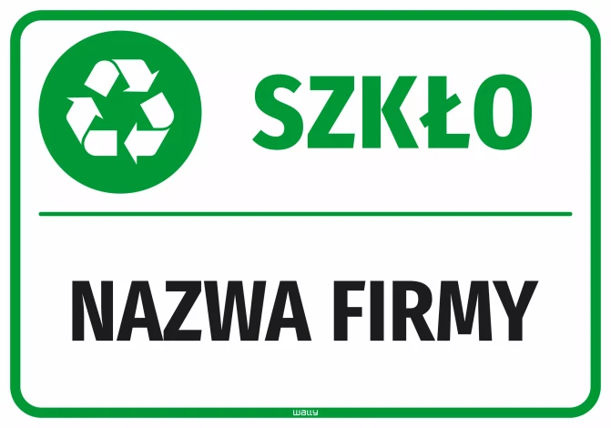 Sticker for Bin – Glass, with Company Name