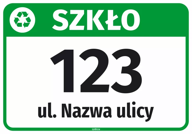 Sticker for Bin – Glass, with Street Name and House Number