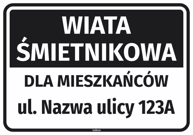 Sticker: Waste Shelter for Residents with Street Name and Number
