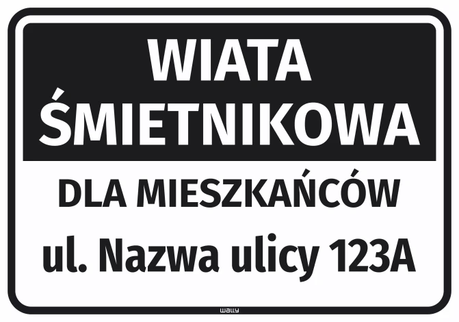 Sticker: Waste Shelter for Residents with Street Name and Number