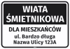 Sticker: Waste Shelter for Residents with Street Name and Number