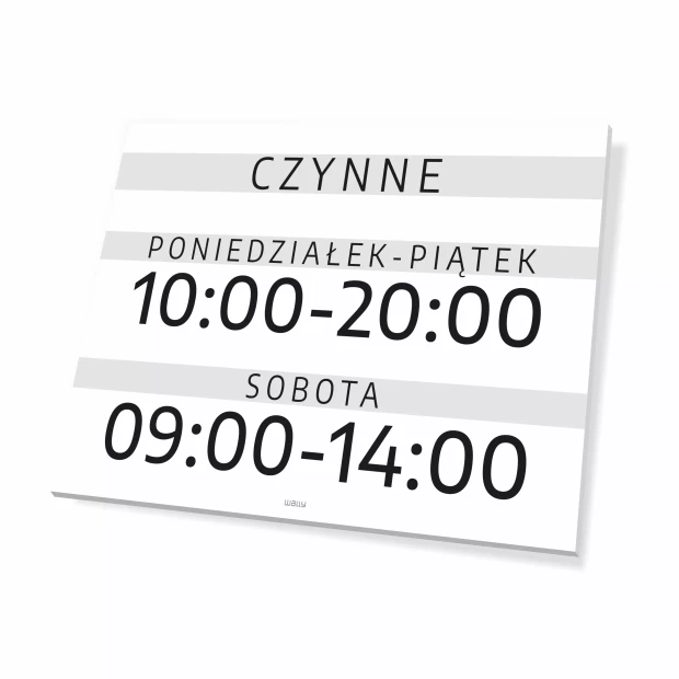 Sign: Open – with Hours and Days