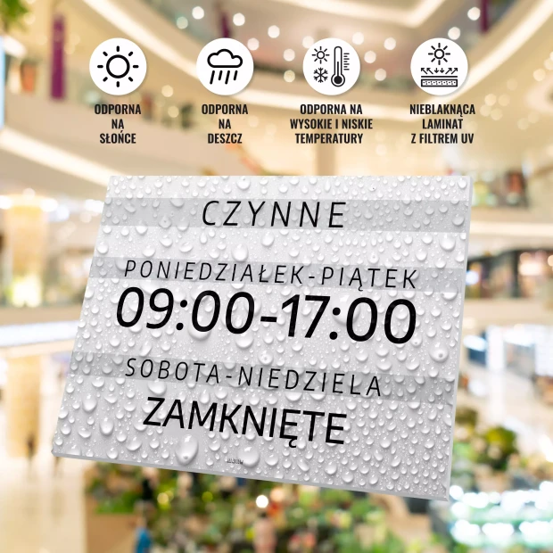 Sign: Open – with Hours and Days