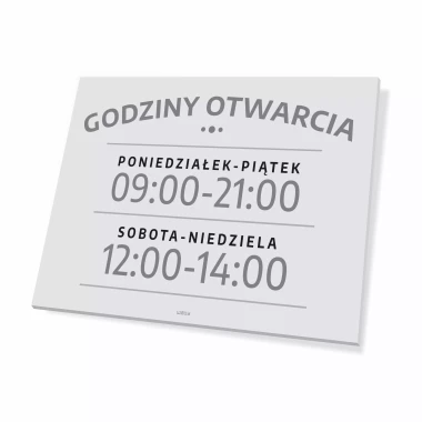 Sign: Open Hours – Customizable Hours and Days