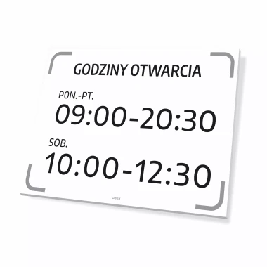 Sign: Open – Customizable Days and Hours