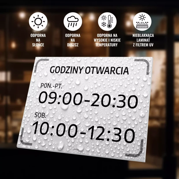 Sign: Open – Customizable Days and Hours