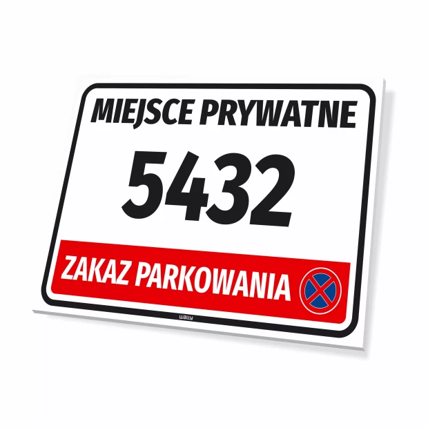 Sign: Private Space with Number or Marking – No Parking