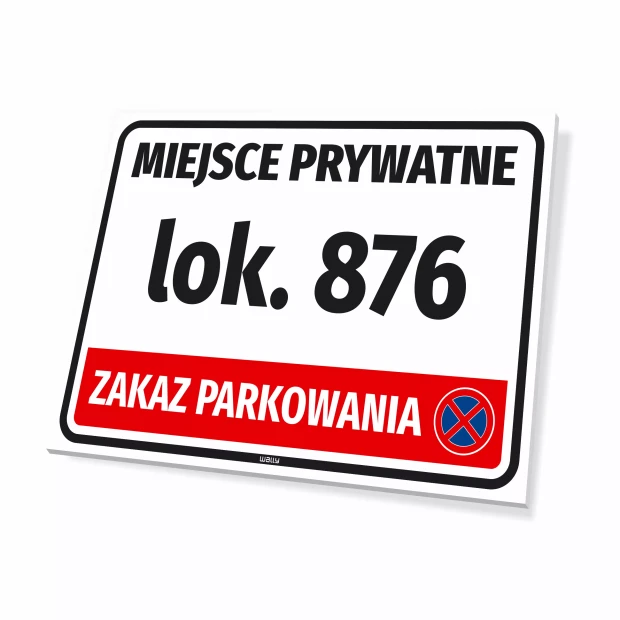 Sign: Private Space with Number or Marking – No Parking