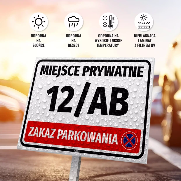 Sign: Private Space with Number or Marking – No Parking