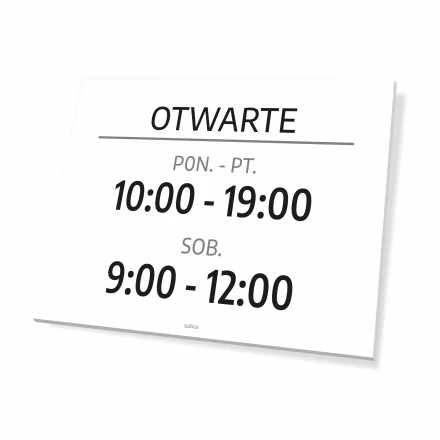 Sign: Open – Customizable Days and Hours