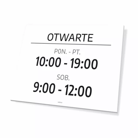 Sign: Open – Customizable Days and Hours