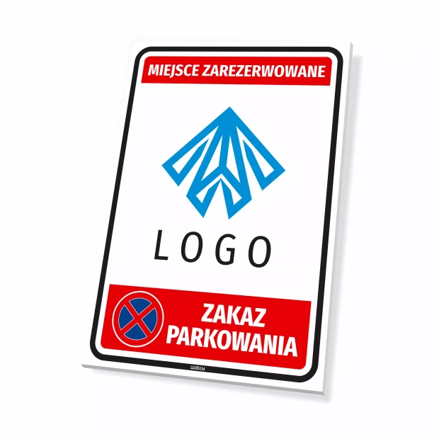 Sign: Reserved parking space, with designation and number.