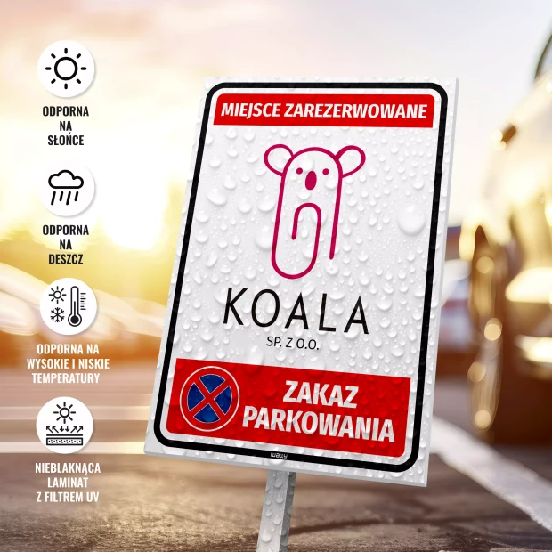Sign: Reserved parking space, with designation and number.