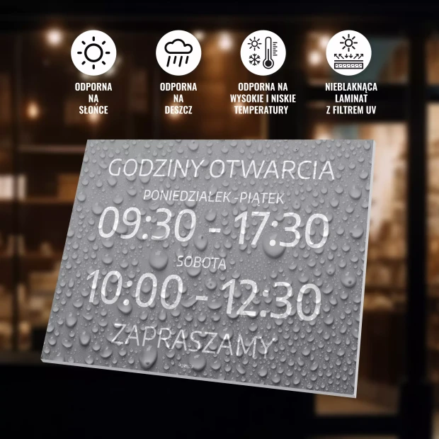 Custom Sign: Opening Hours with Days