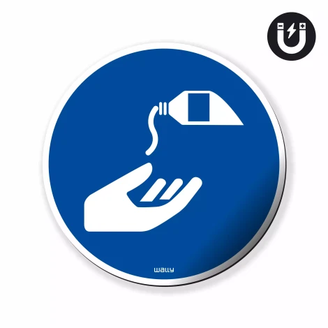 Magnet: Use Protective Cream, Mandatory Symbol