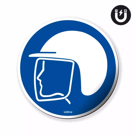 Magnet: Wear Head and Face Protection, Mandatory Symbol