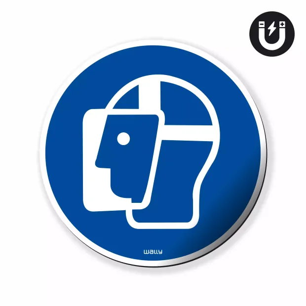 Magnet: Wear Face Protection, Mandatory Symbol