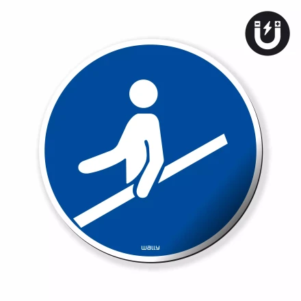 Magnet: Use Handrail, Mandatory Symbol