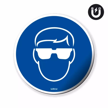 Magnet: Wear Safety Goggles, Mandatory Symbol