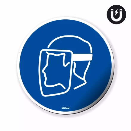 Magnet: Wear Face Shield, Mandatory Symbol