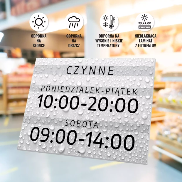 Sign: Open – with Hours and Days