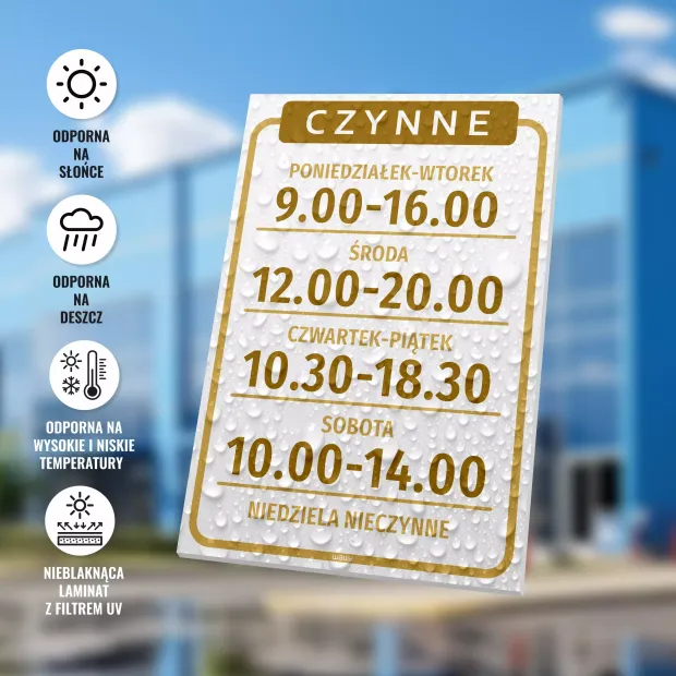 Sign: Open – with Hours