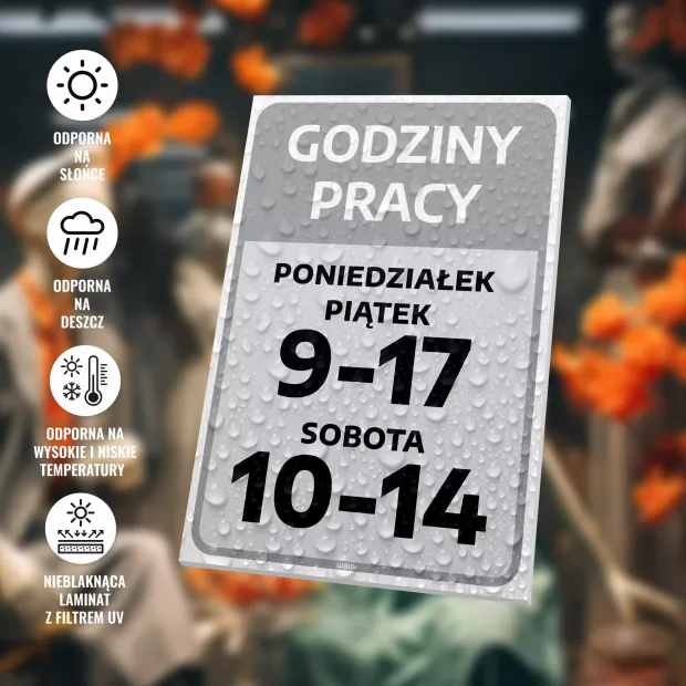 Information Sign: Working Hours