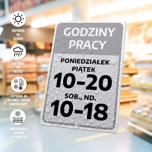 Information Sign: Working Hours