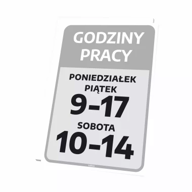 Information Sign: Working Hours