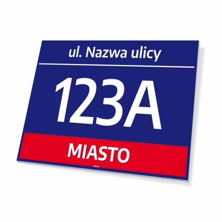 House Sign: Street Name, House Number and City