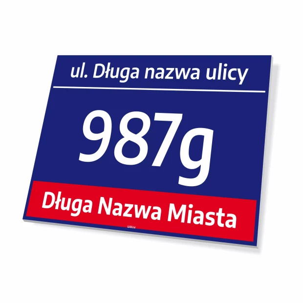 House Sign: Street Name, House Number and City