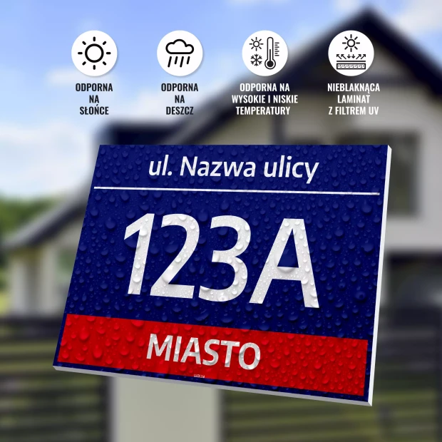 House Sign: Street Name, House Number and City