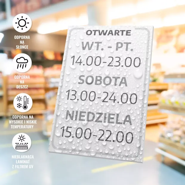Sign: Open – with Hours