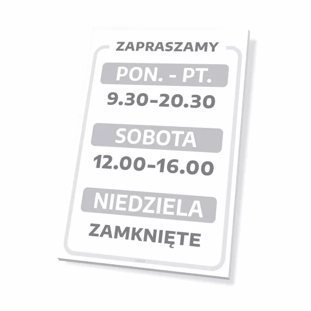 Sign: Welcome – with Hours