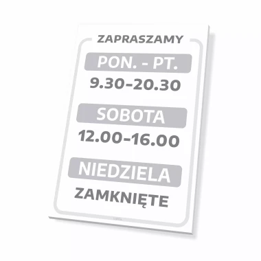 Sign: Welcome – with Hours