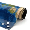 Magnetic dry-erase film with custom print - World map design featuring continents in various colors.