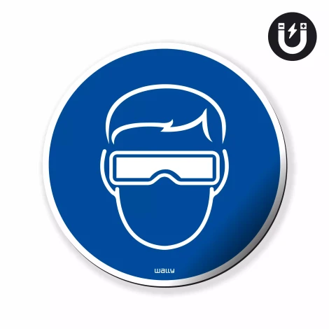 Magnet: Wear Safety Goggles - Mandatory Symbol