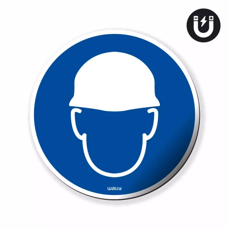 Magnet: Wear Safety Helmet, Mandatory Symbol