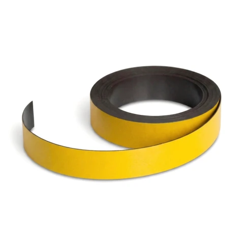 Yellow magnetic belt - Graphic design with two yellow rectangular stripes on a white background.