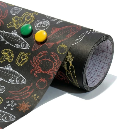 Magnetic chalkboard film with custom print