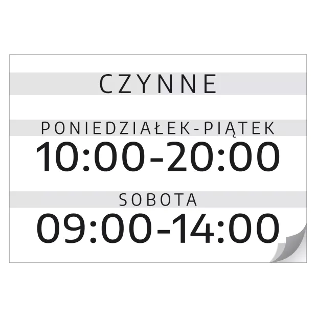 Door Sticker – Open (Hours & Days)