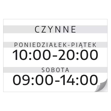 Door Sticker – Open (Hours & Days)